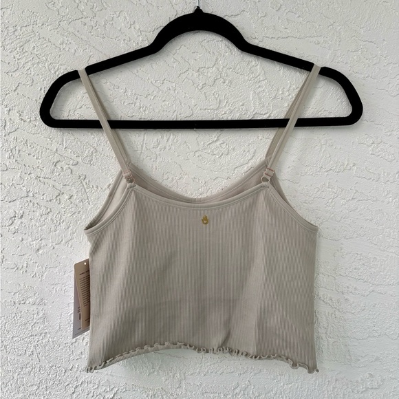 Spiritual Gangster Ribbed Top Scalloped M/L Gray NWT - Picture 2 of 8